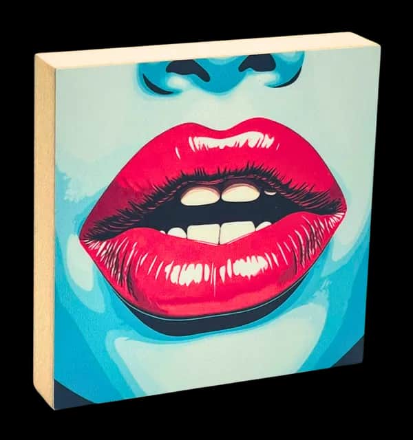 Pop Art Holzbild "Lips"