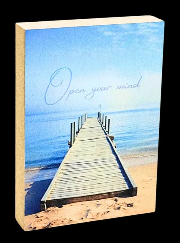 Mental Wellness Holzbild "Open your mind"