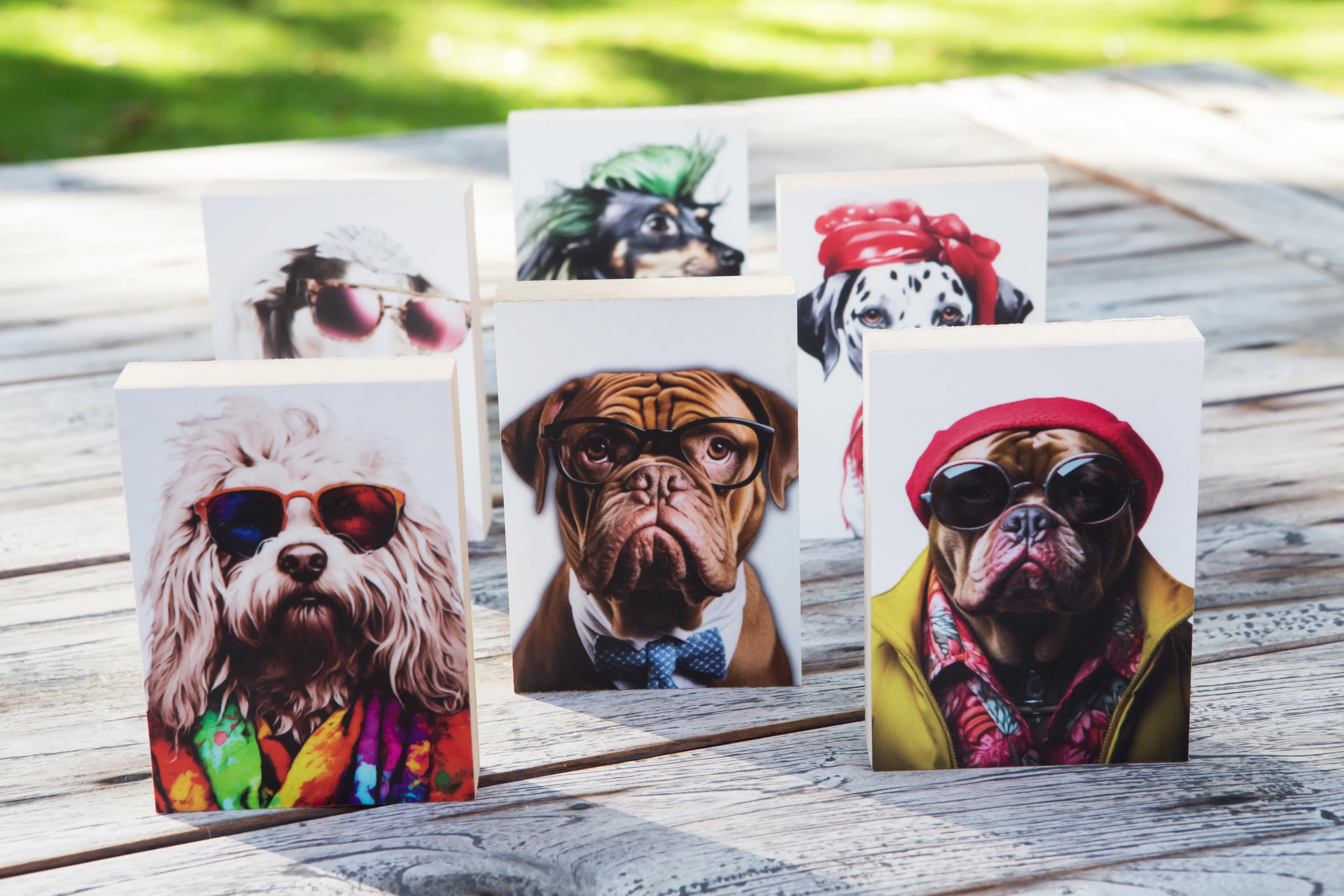 Crazy Dogs Holzbild Alwin