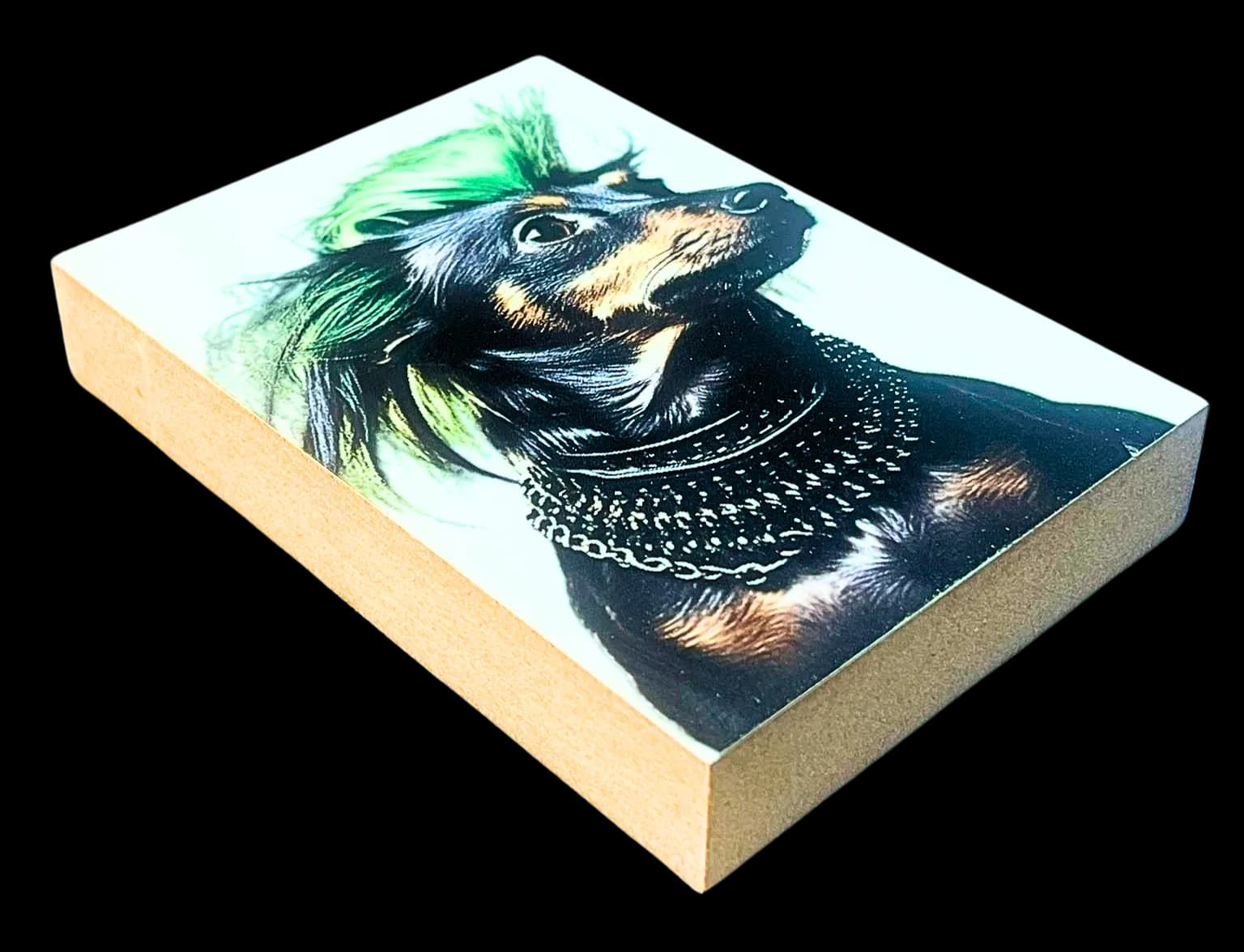 Crazy Dogs Holzbild Alwin