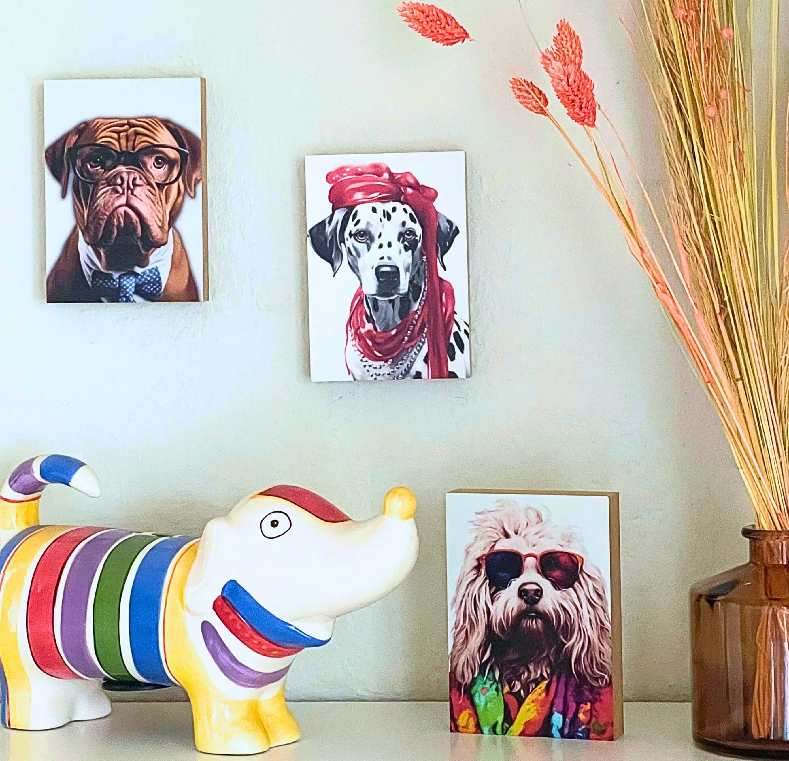 Crazy Dogs Holzbild Bruno