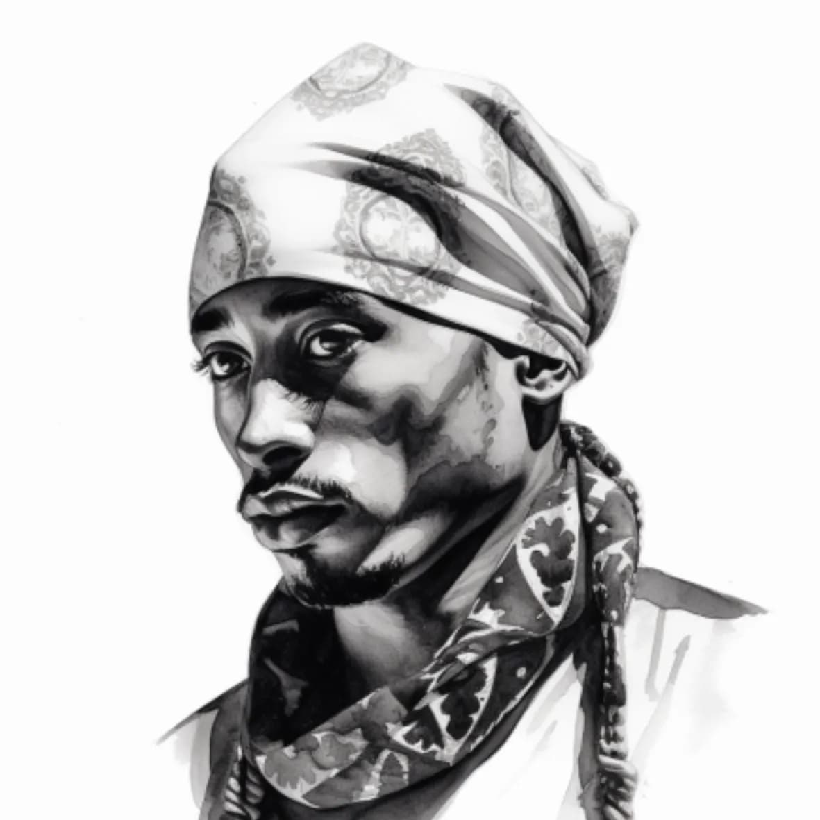 Famous Dead Singers Holzbild Tupac Shakur