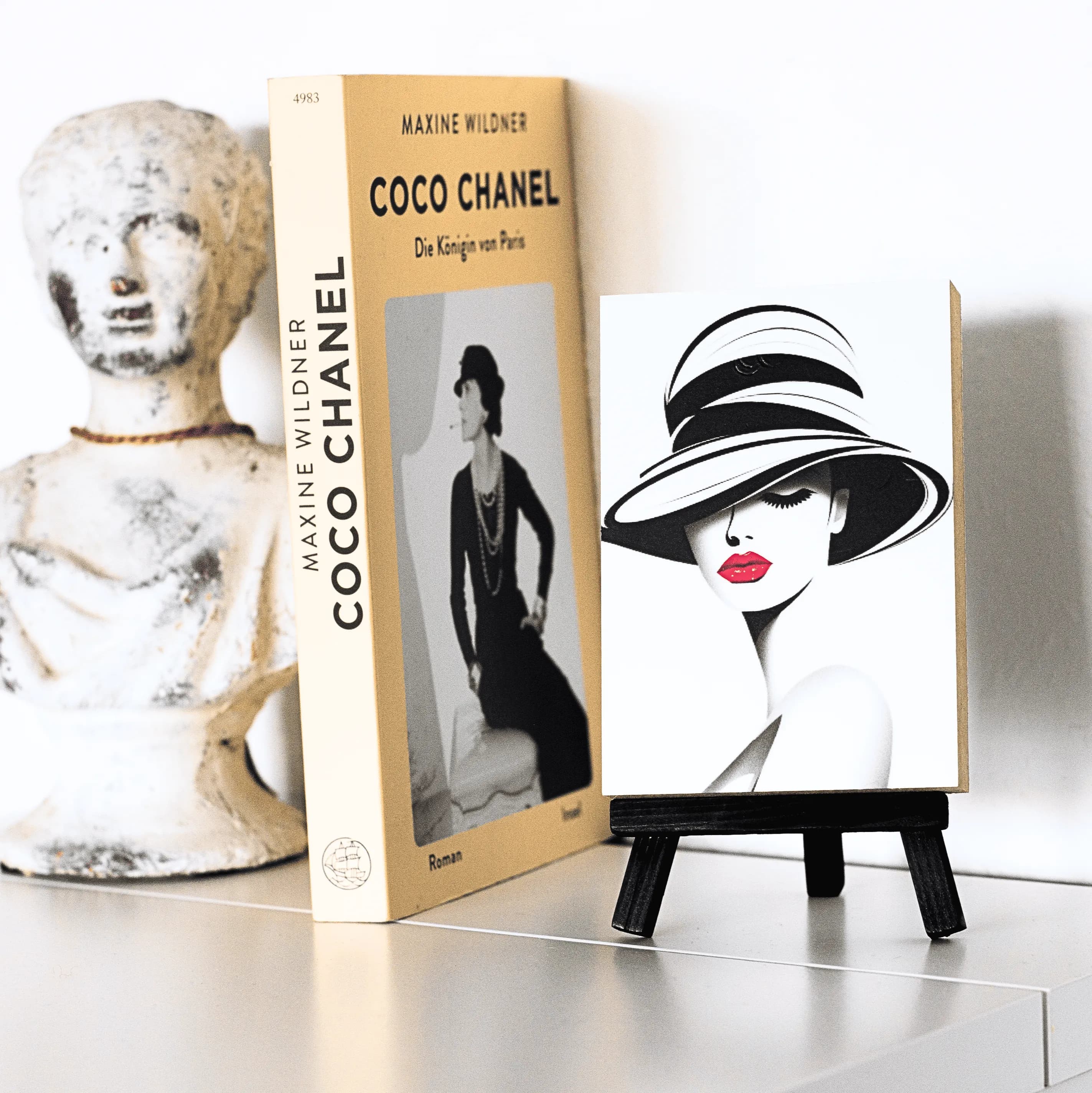 Mit Hut Holzbild No. 1