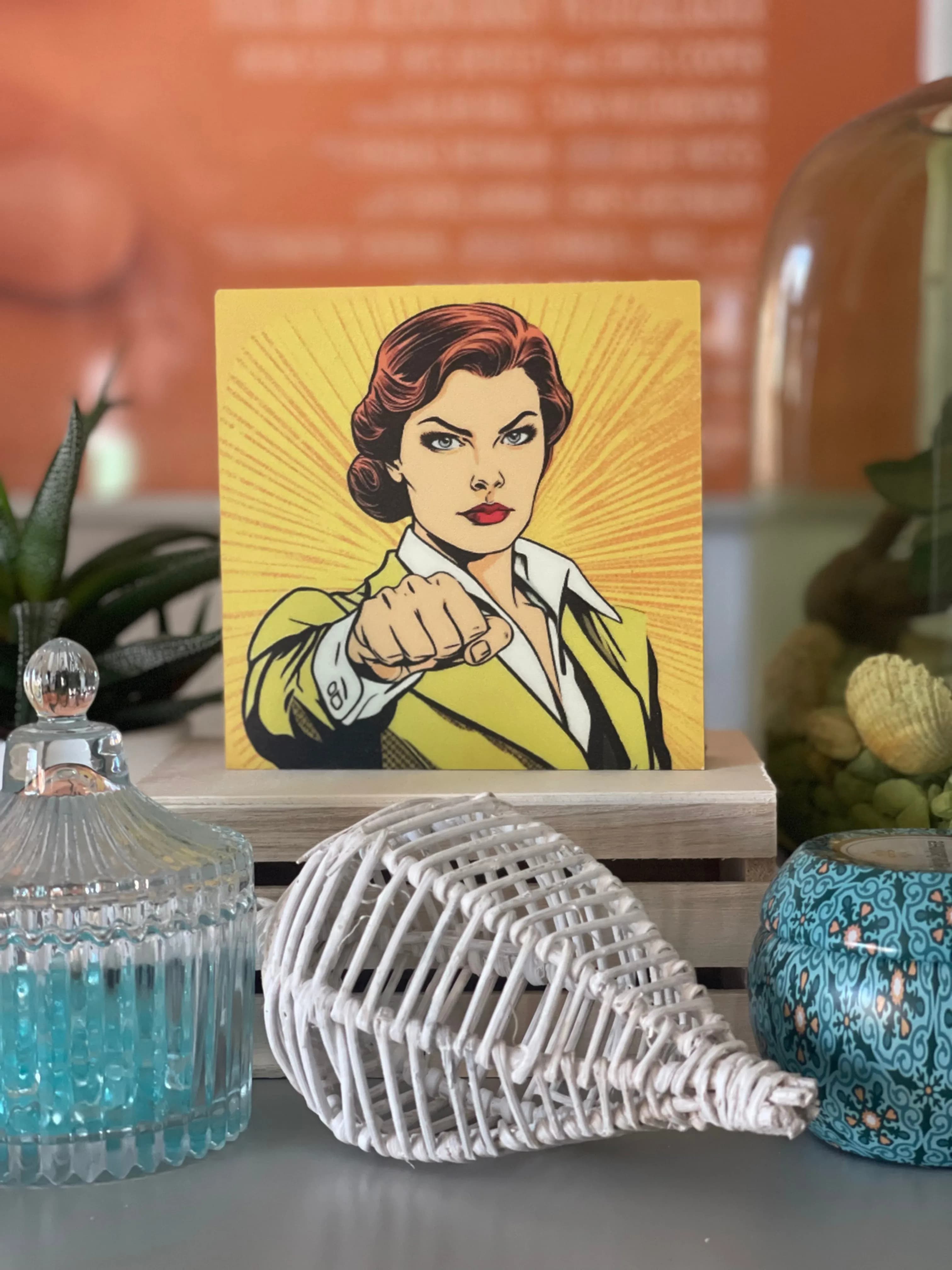 Pop Art Holzbild "Frauenpower"