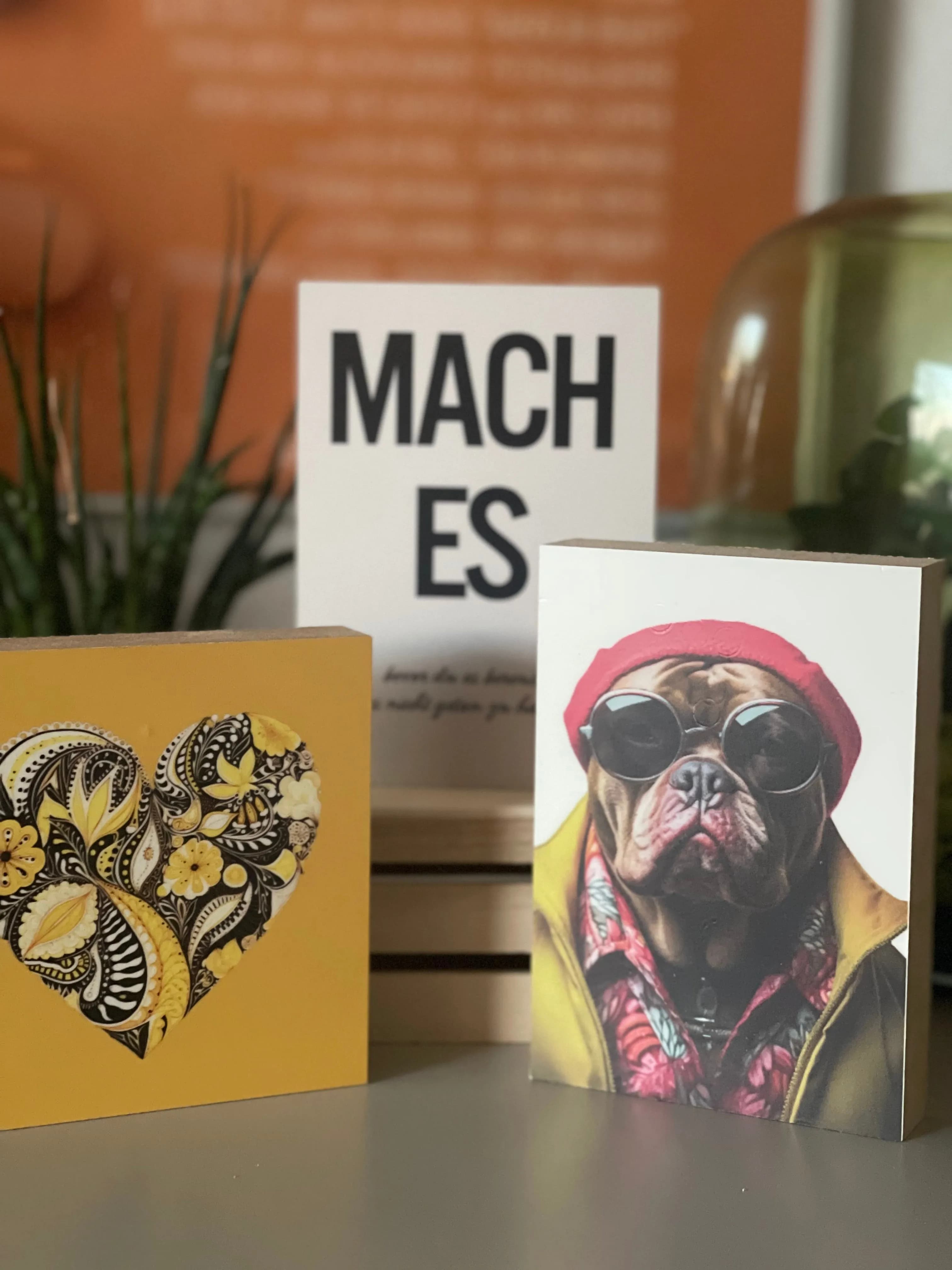 Crazy Dogs Holzbild Willi