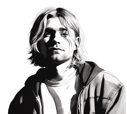 Famous Dead Singers Holzbild Kurt Cobain