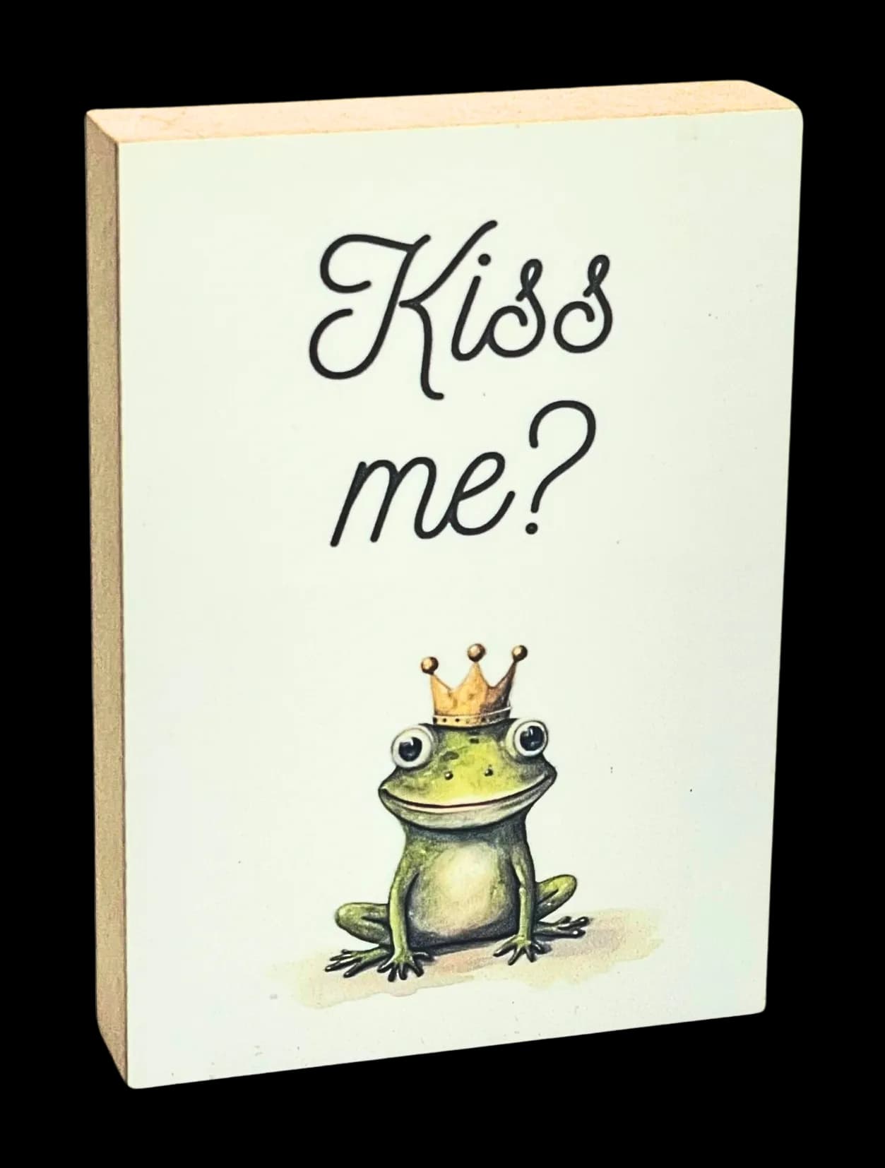 Lustig Holzbild "Kiss me?"