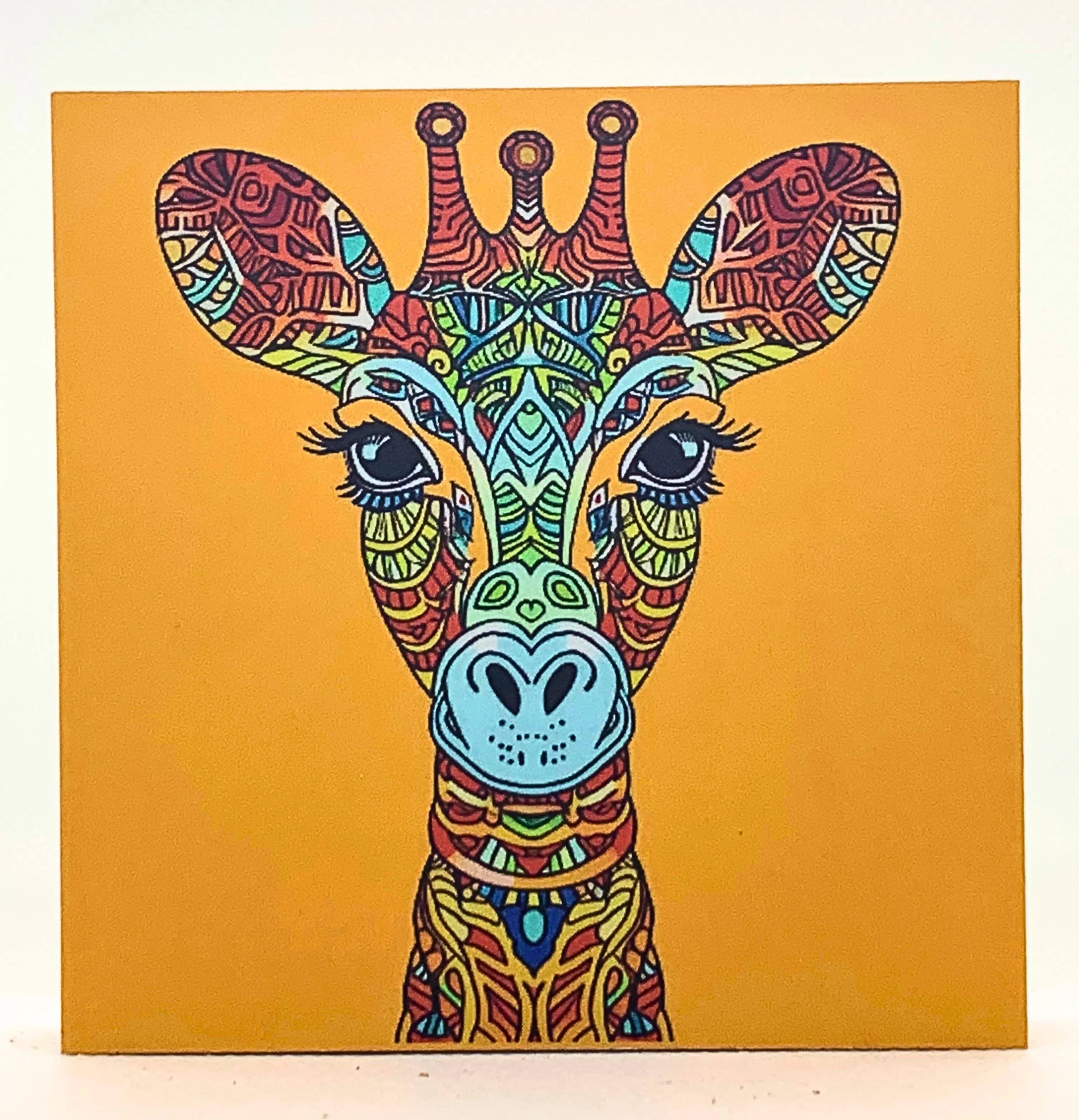 Mandala Holzbild Giraffe 3