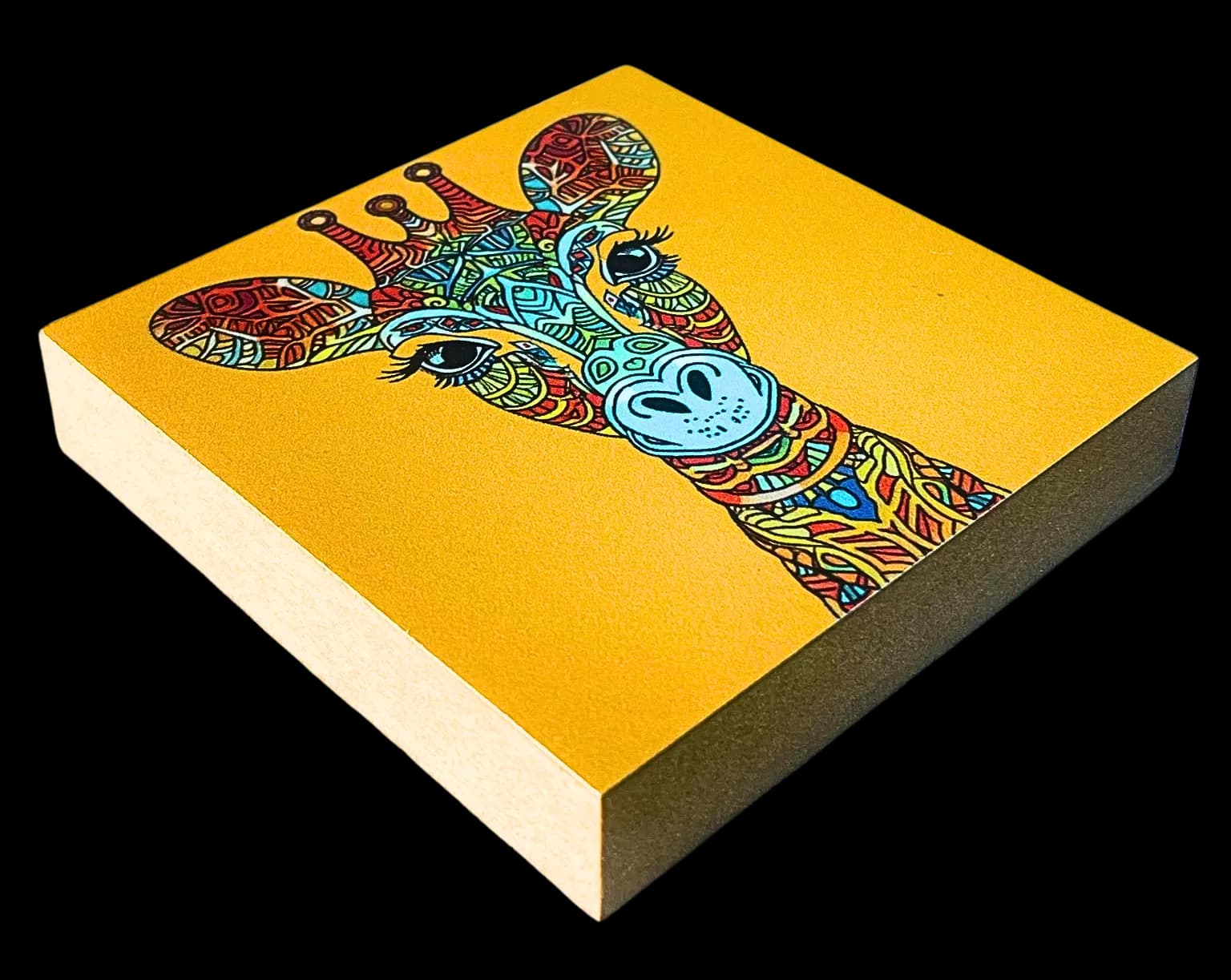 Mandala Holzbild Giraffe 2