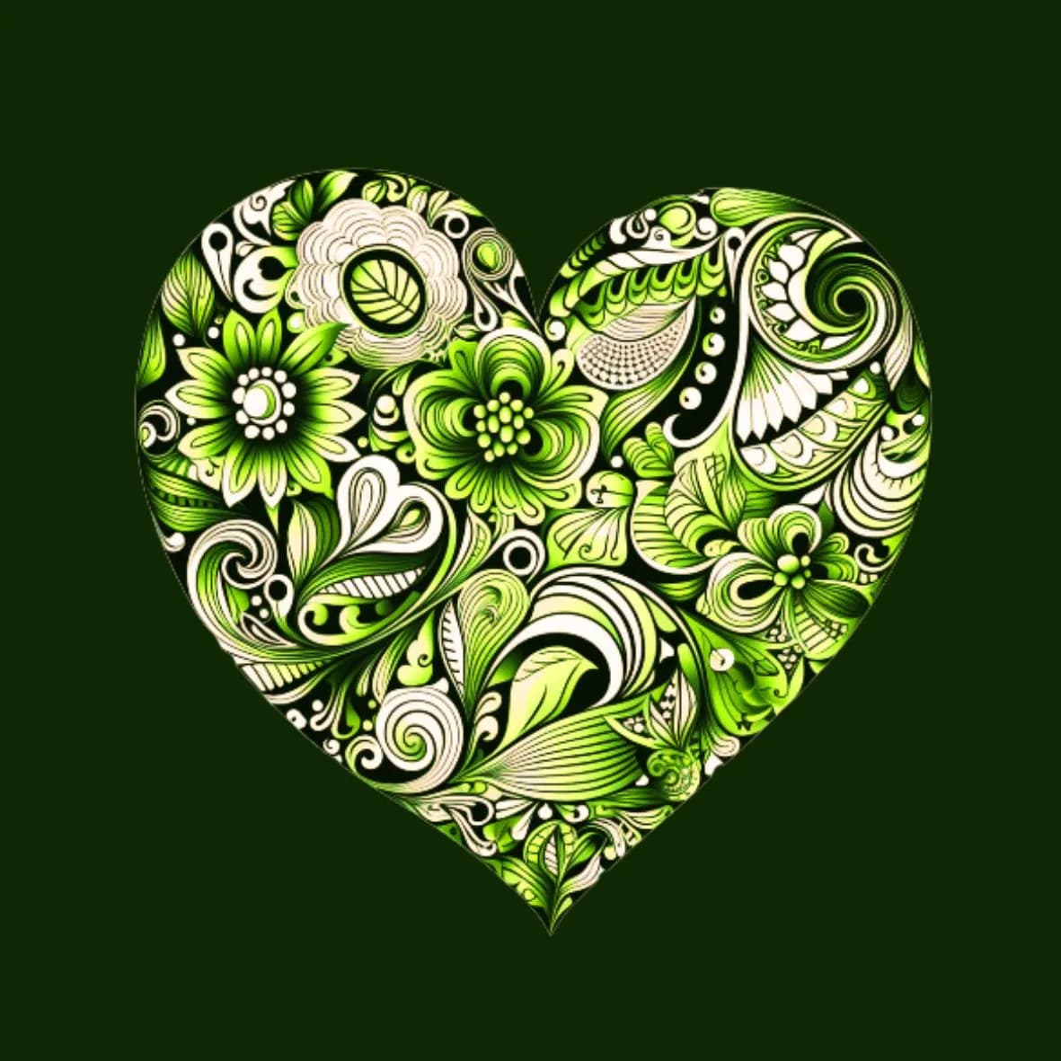 Mit Herz Holzbild Grün