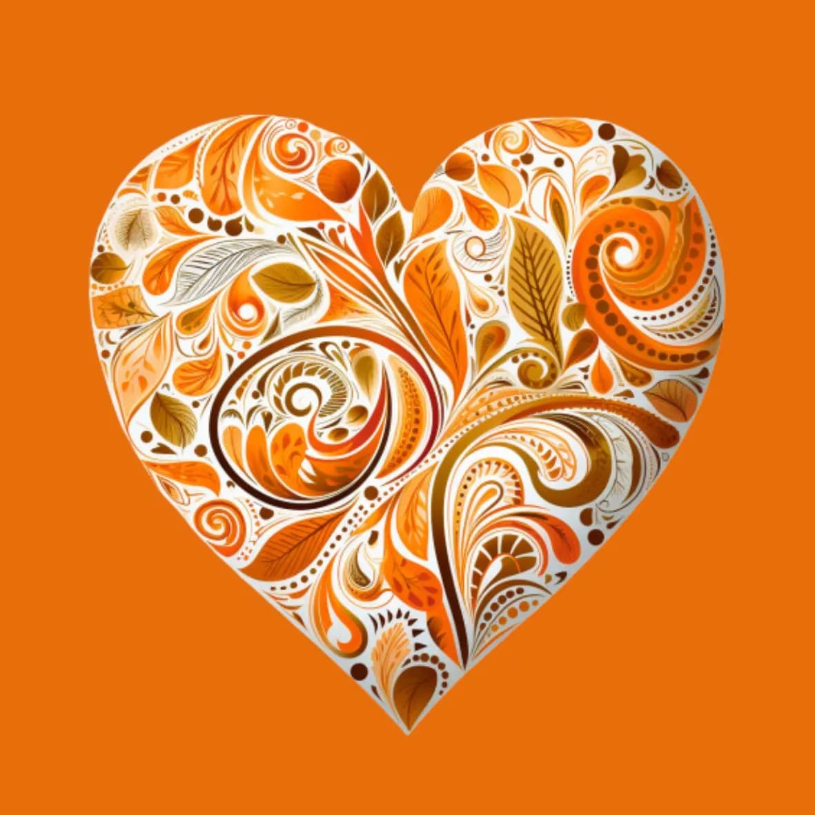 Mit Herz Holzbild Orange