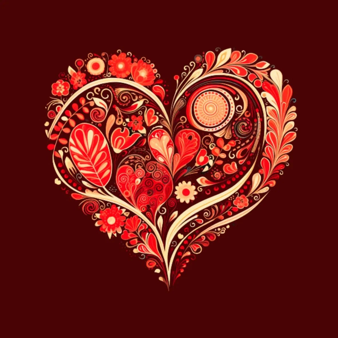 Mit Herz Holzbild Rot