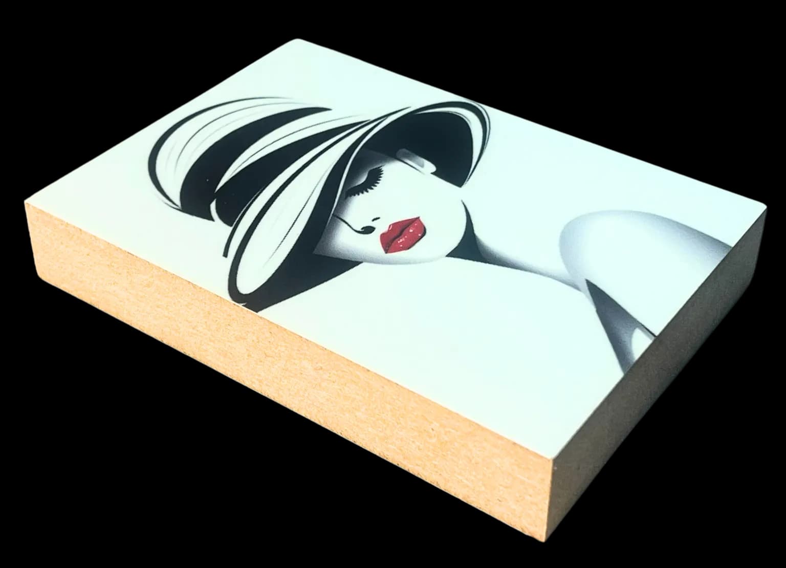 Mit Hut Holzbild No. 1