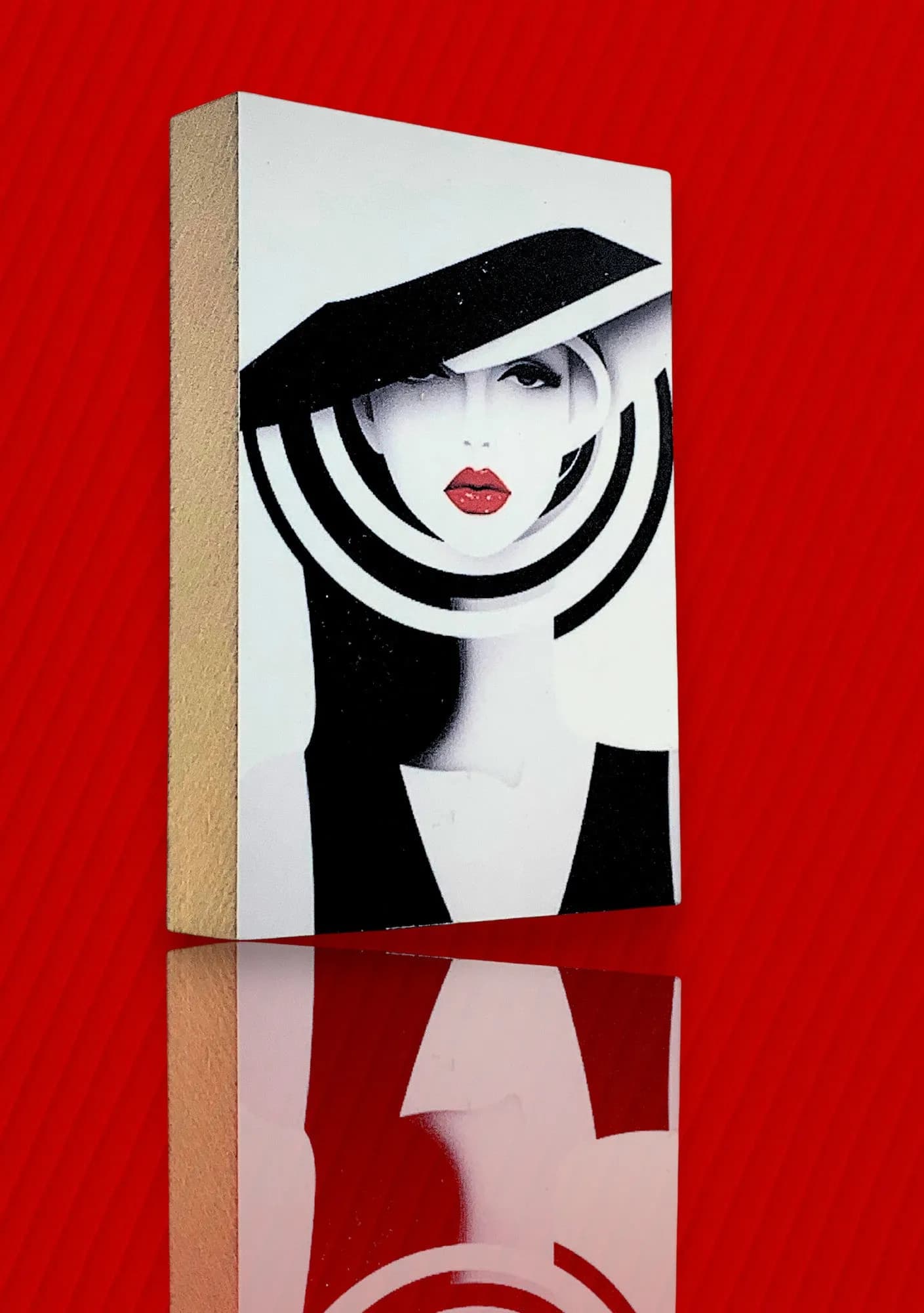 Mit Hut Holzbild No. 2