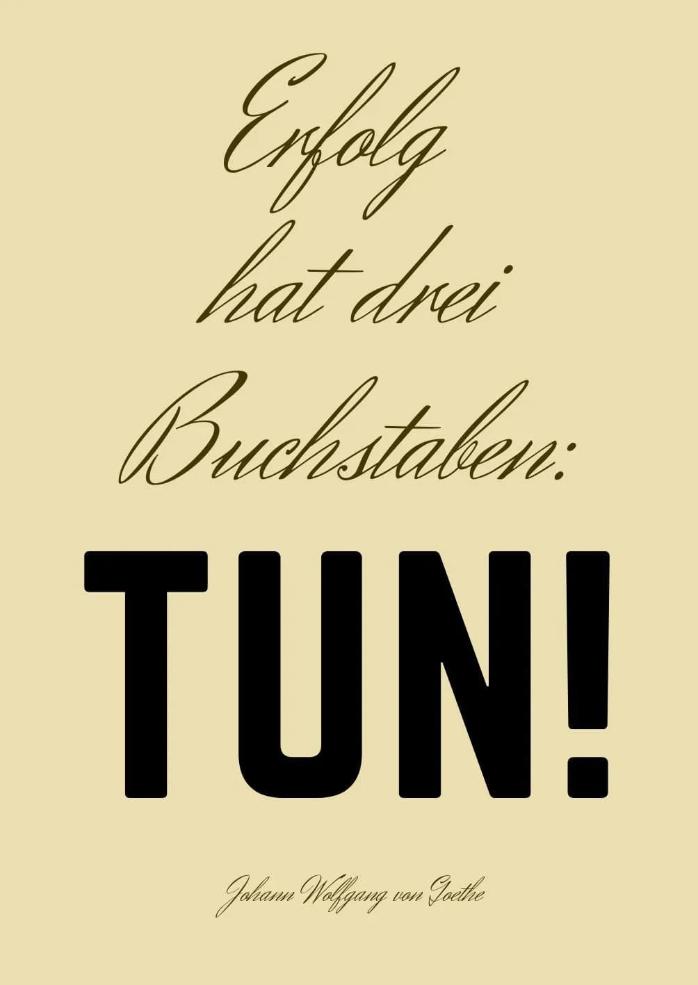 Motivation Holzbild "Erfolg hat drei..."