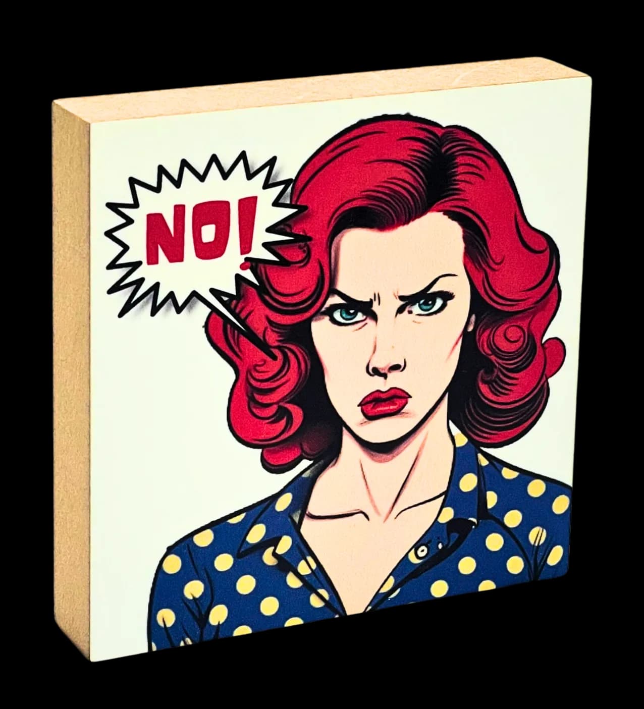 Pop Art Holzbild "No!"