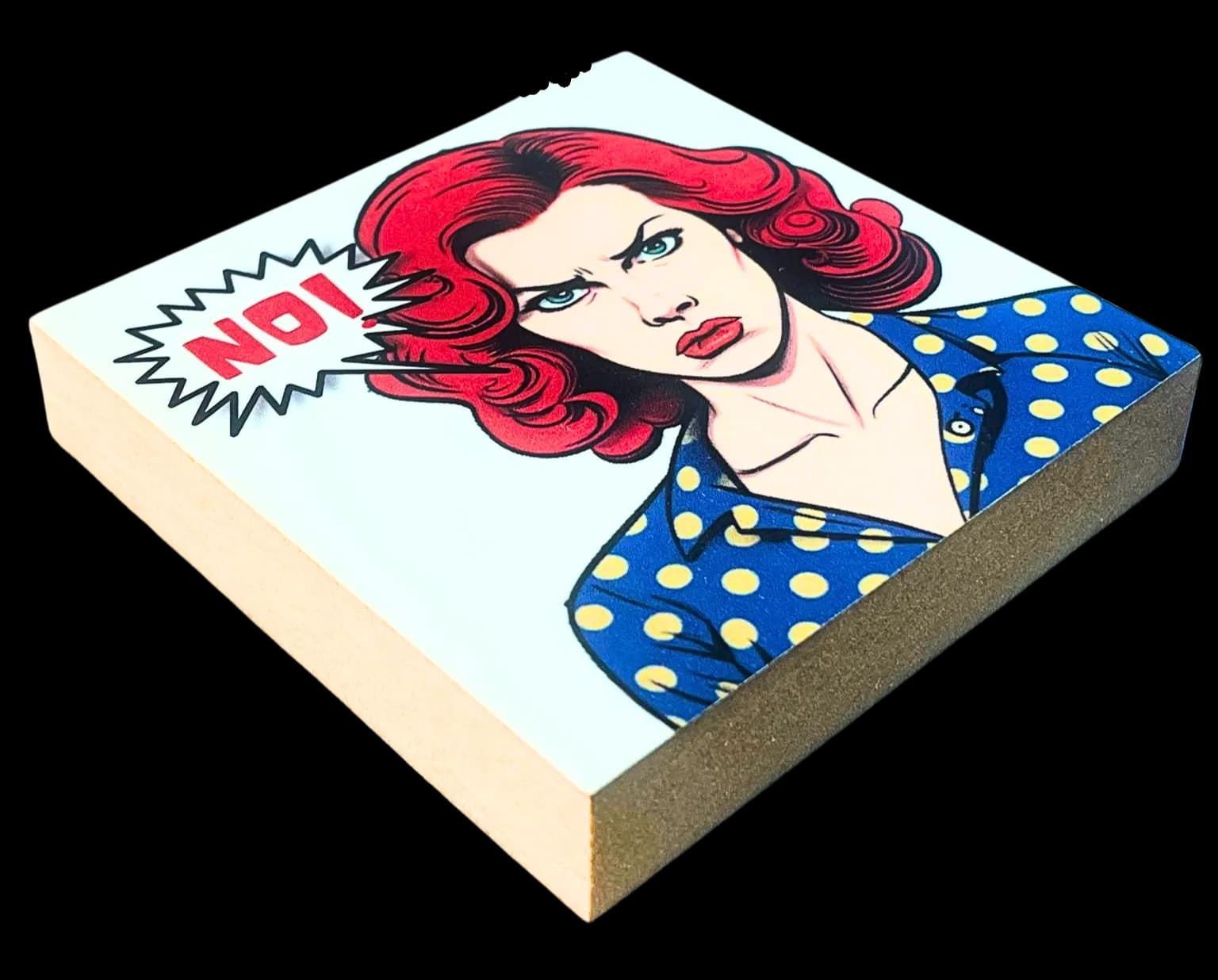 Pop Art Holzbild "No!"