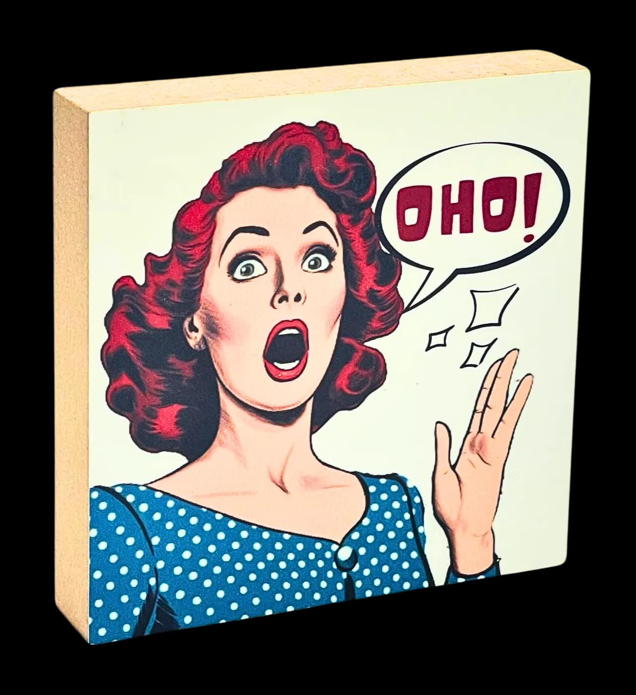 Pop Art Holzbild "Oho!"