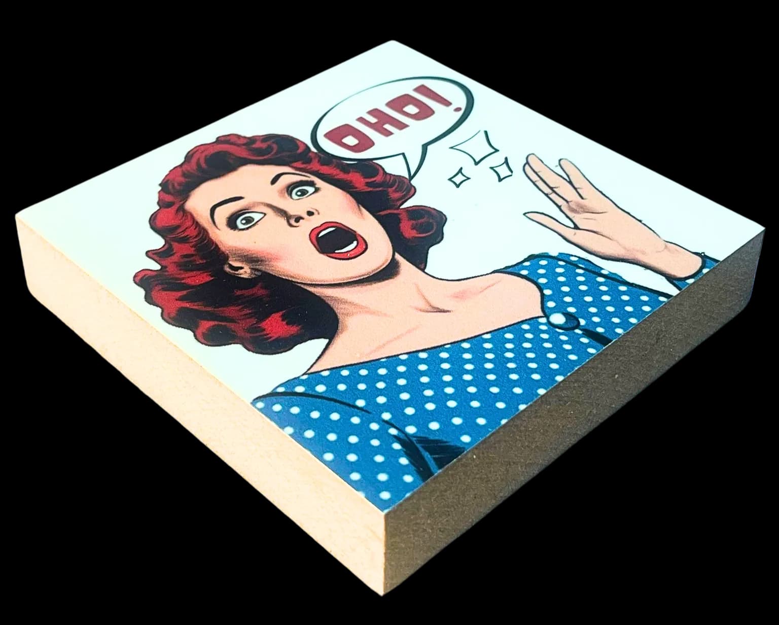 Pop Art Holzbild "Oho!"