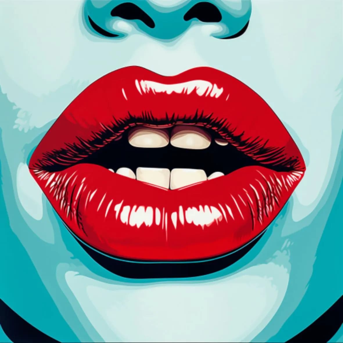 Pop Art Holzbild "Lips"