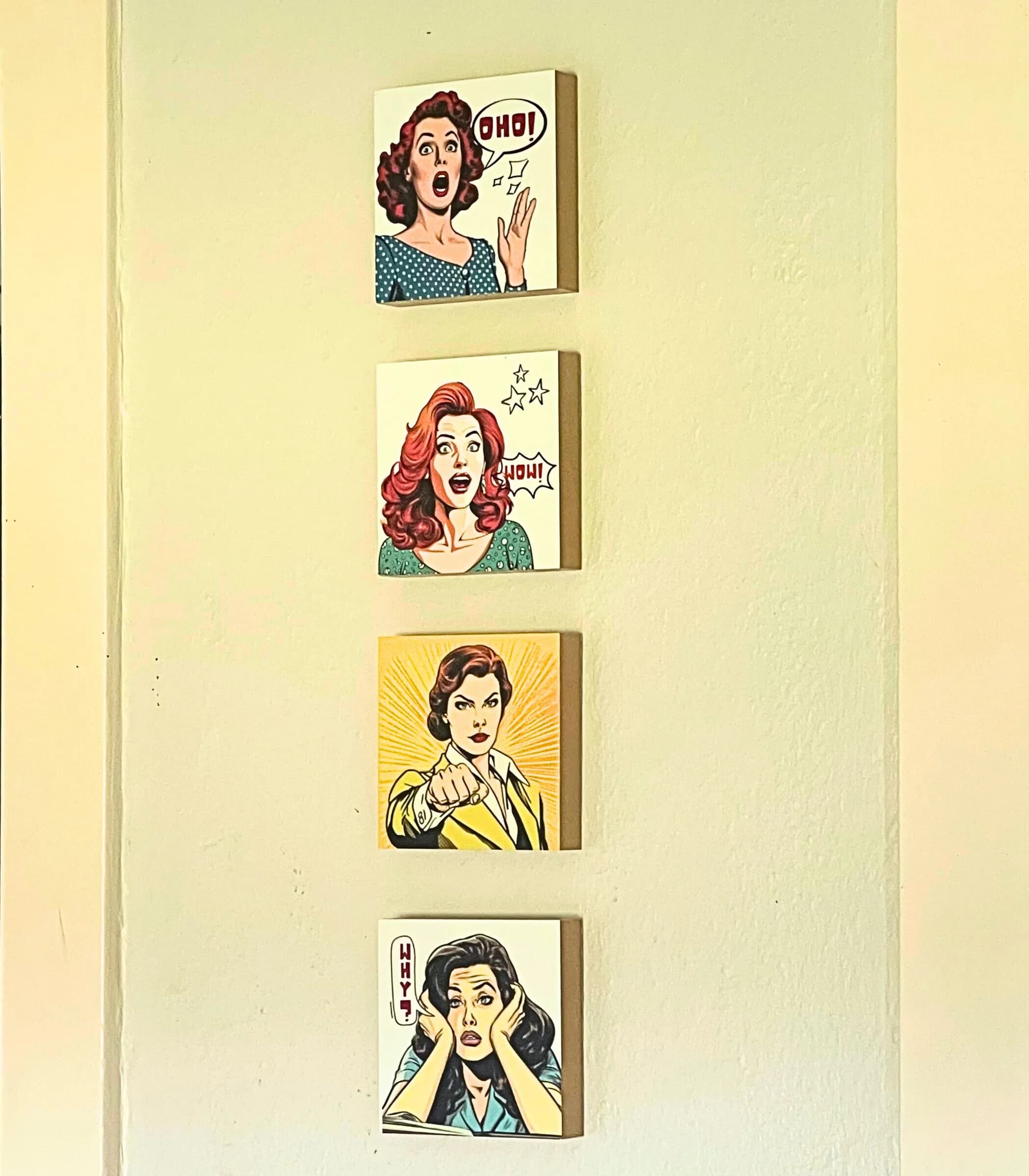 Pop Art Holzbild "Why?"