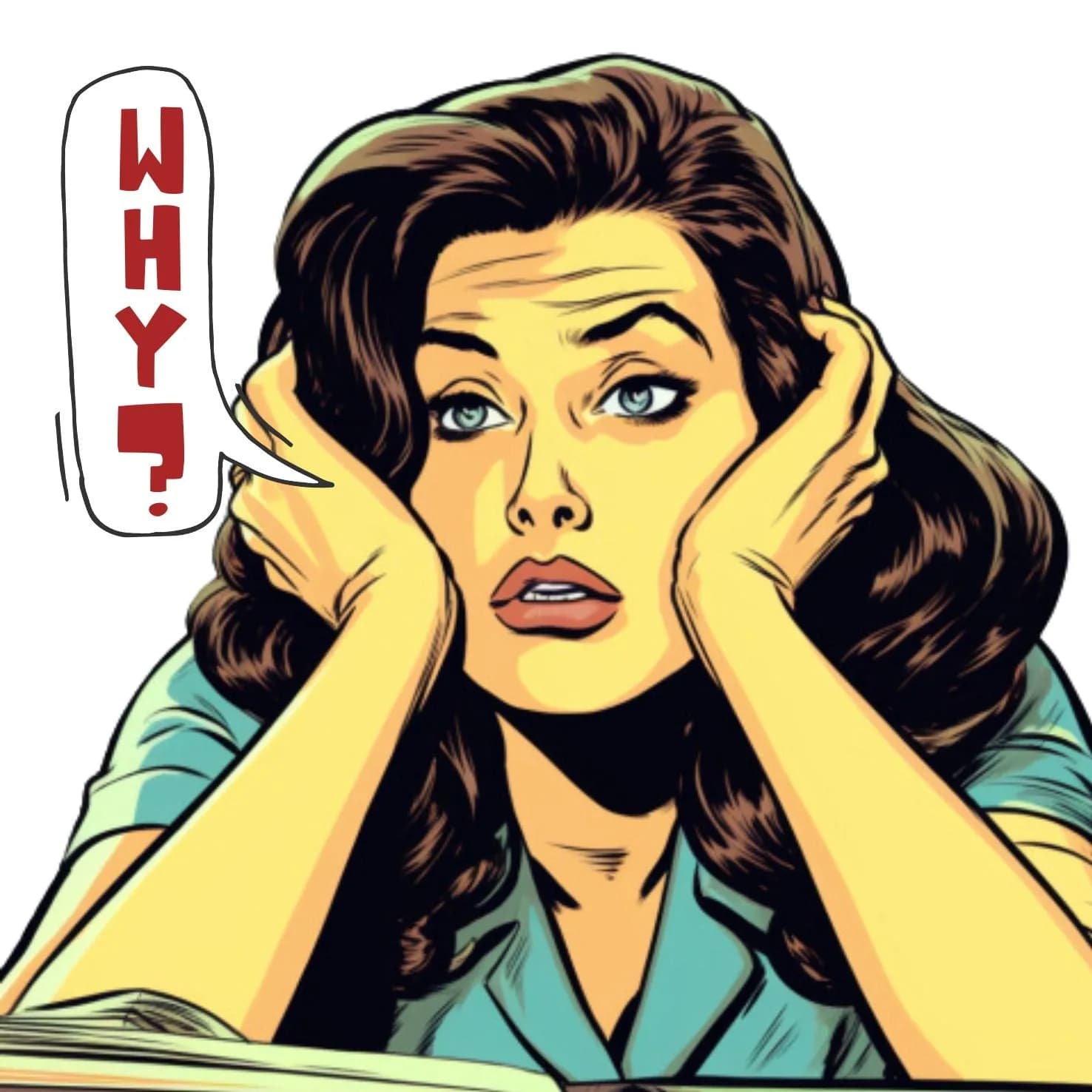 Pop Art Holzbild "Why?"