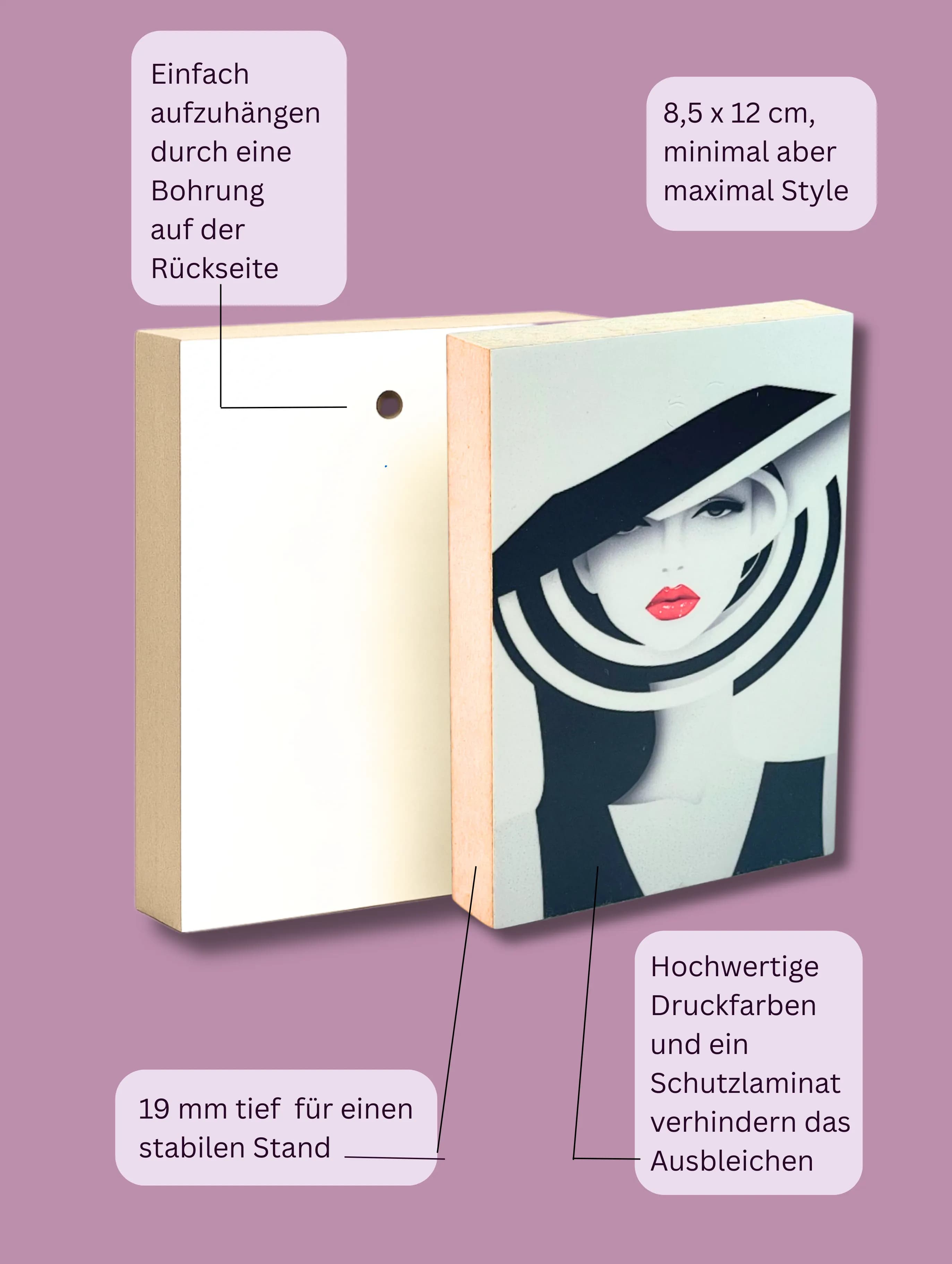 Mit Hut Holzbild No. 2