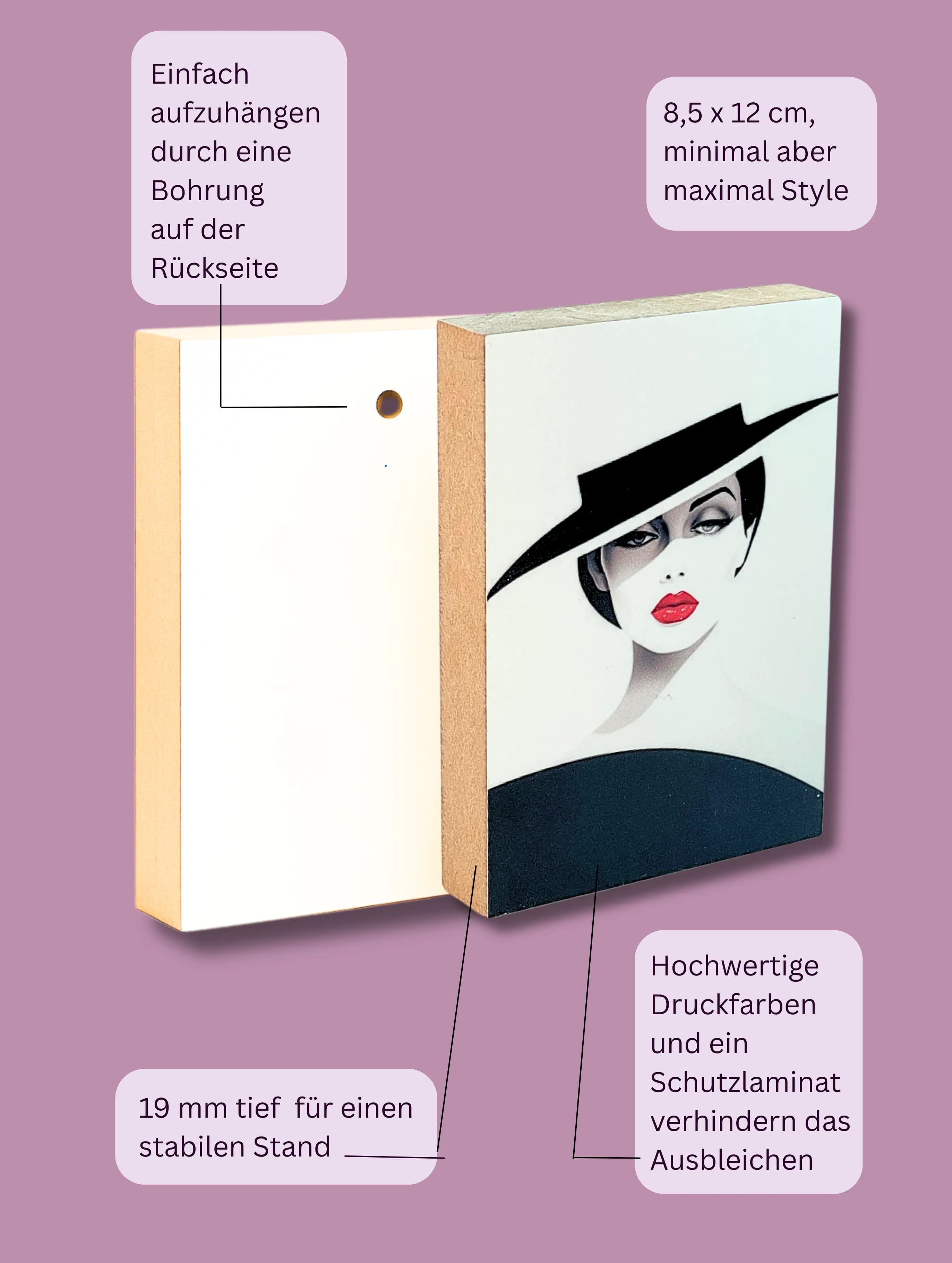 Mit Hut Holzbild No. 4