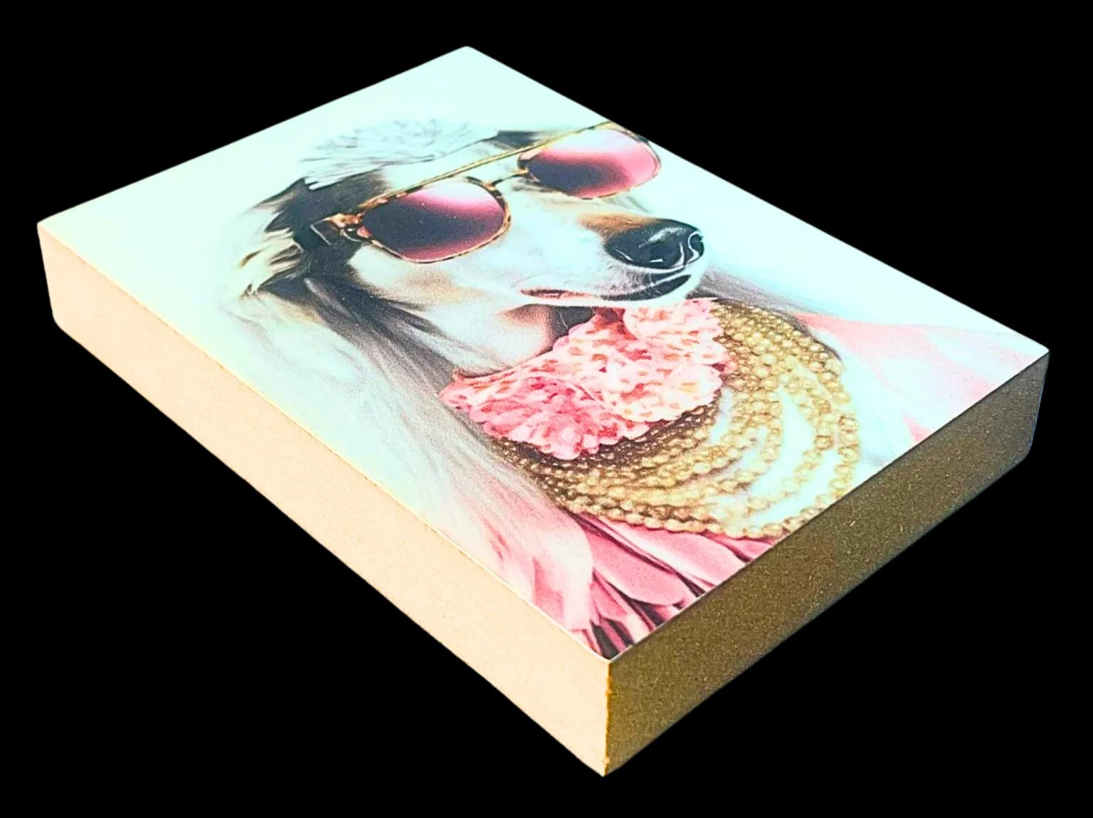 Crazy Dogs Holzbild Samantha