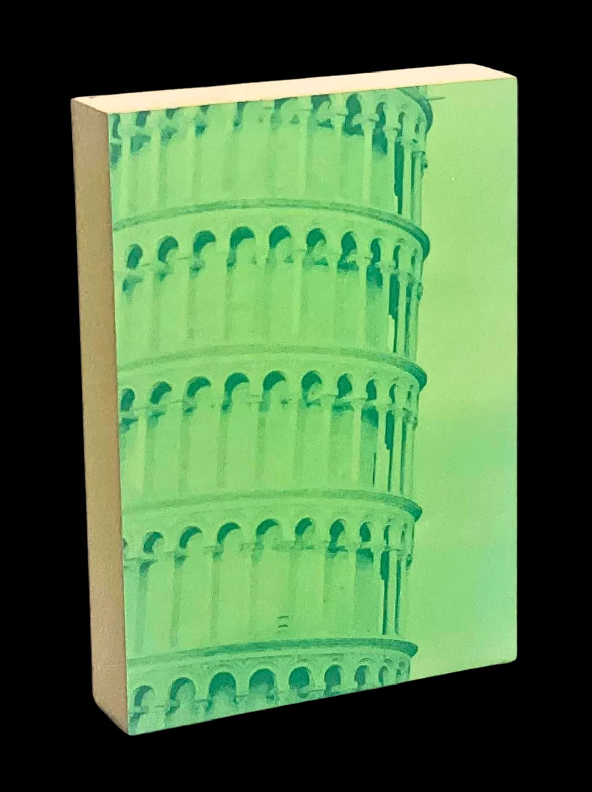 Sights Holzbild Der Schiefe Turm von Pisa