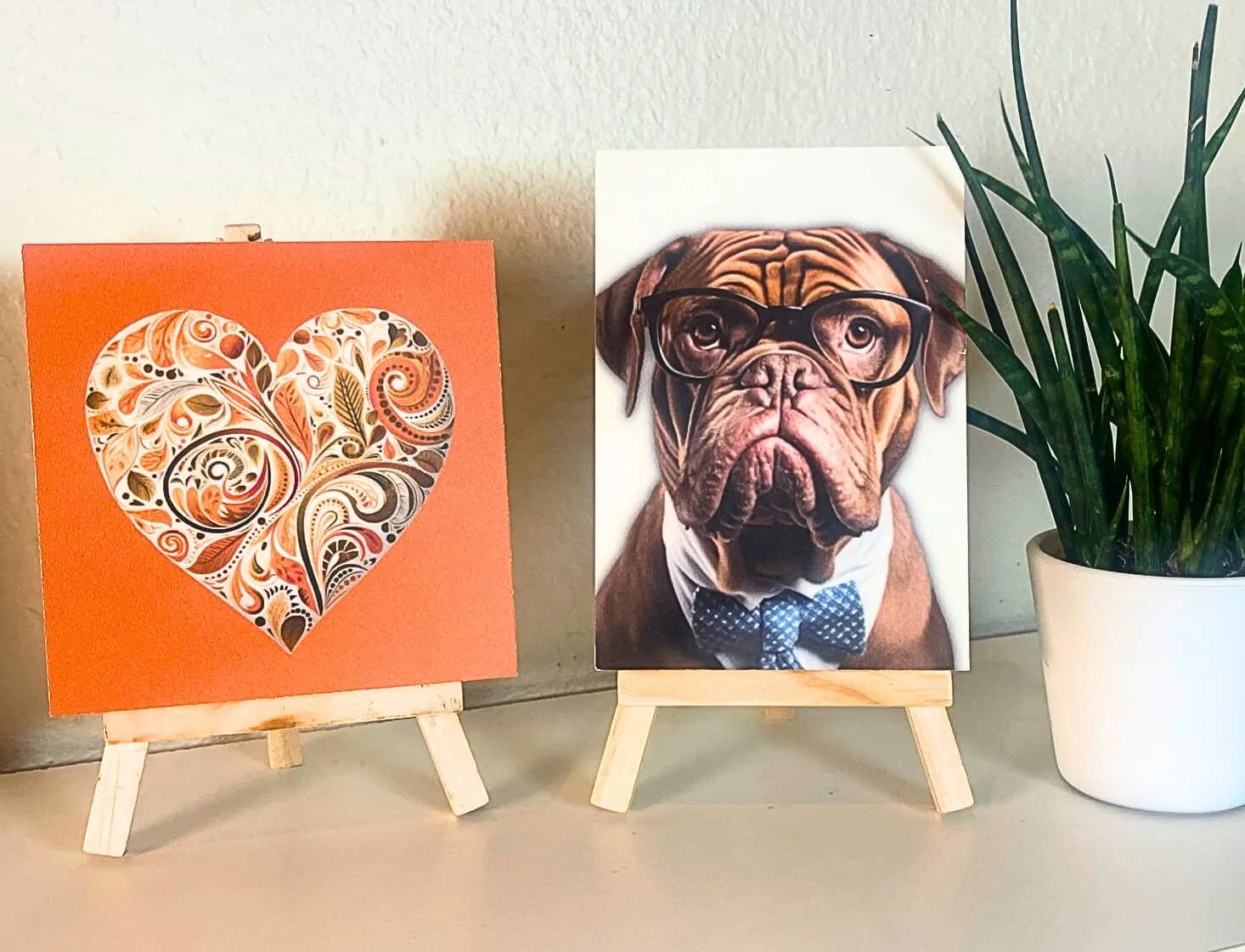 3er Set Staffeleien - natur oder schwarz