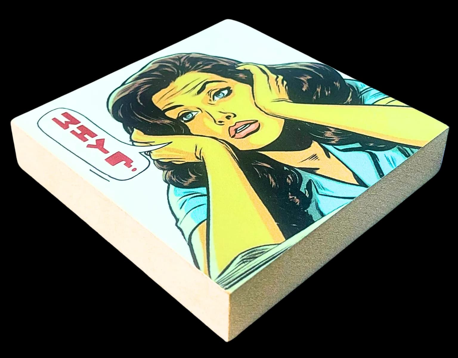 Pop Art Holzbild "Why?"