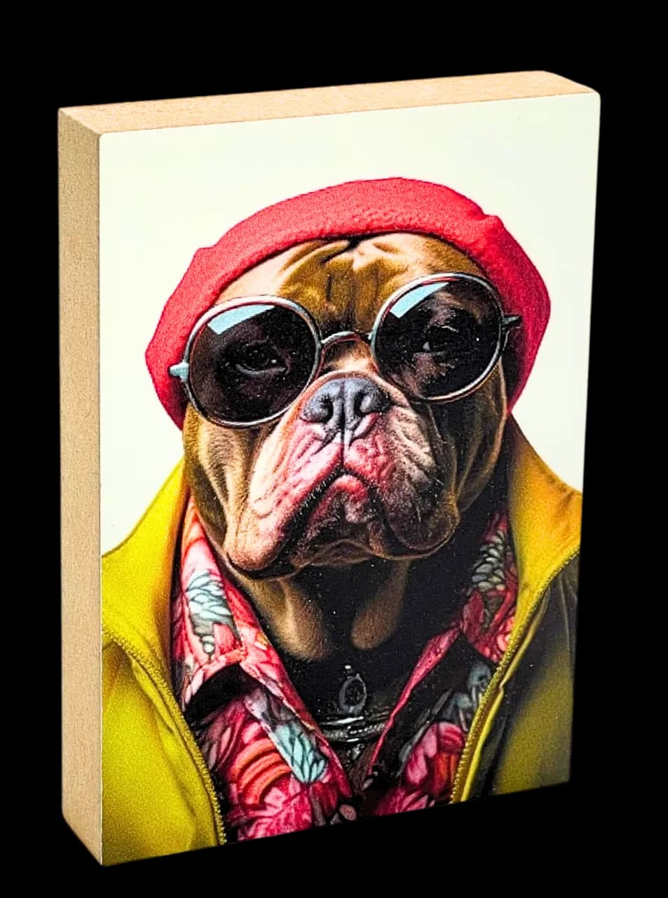 Crazy Dogs Holzbild Willi