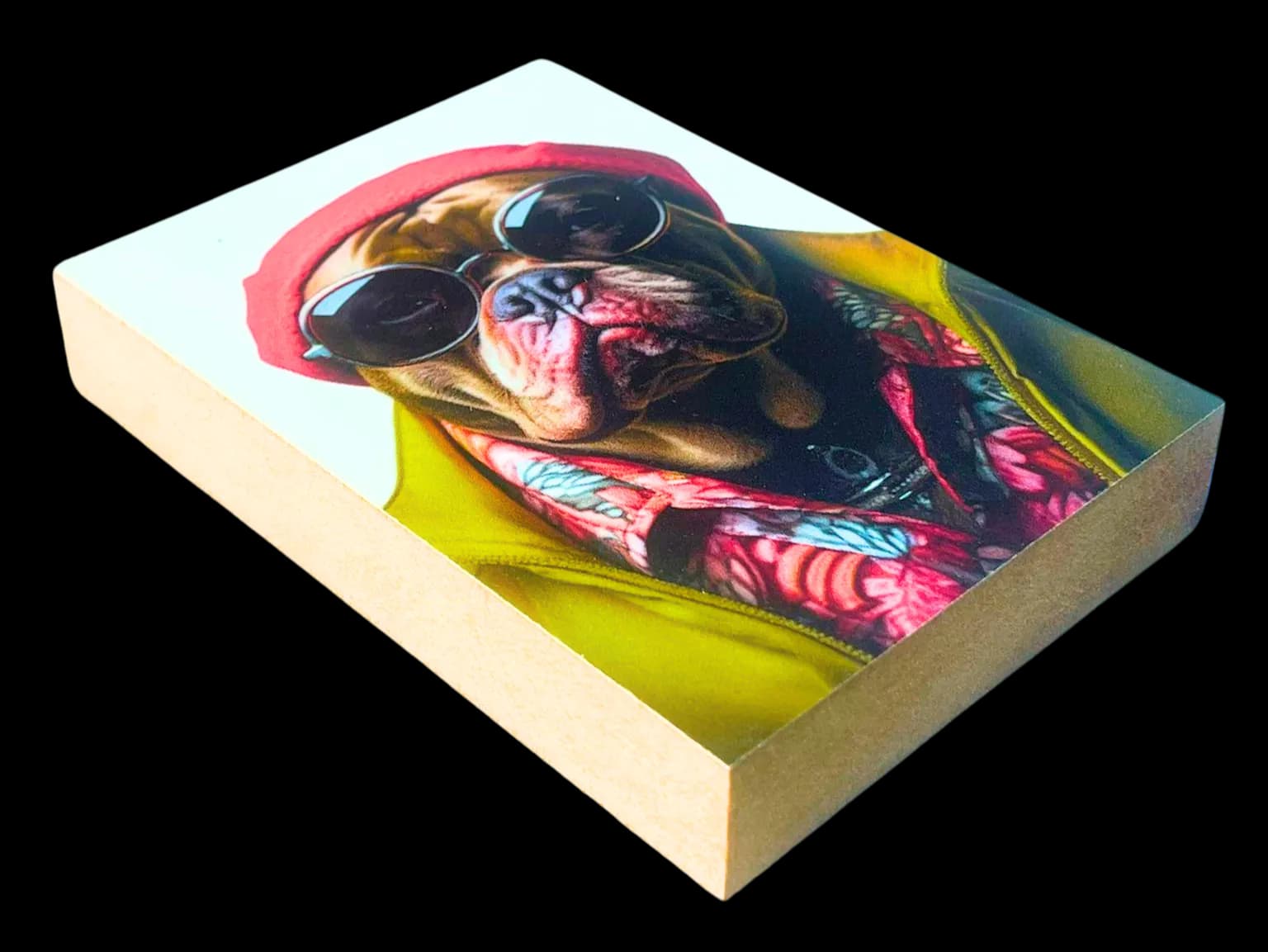 Crazy Dogs Holzbild Willi