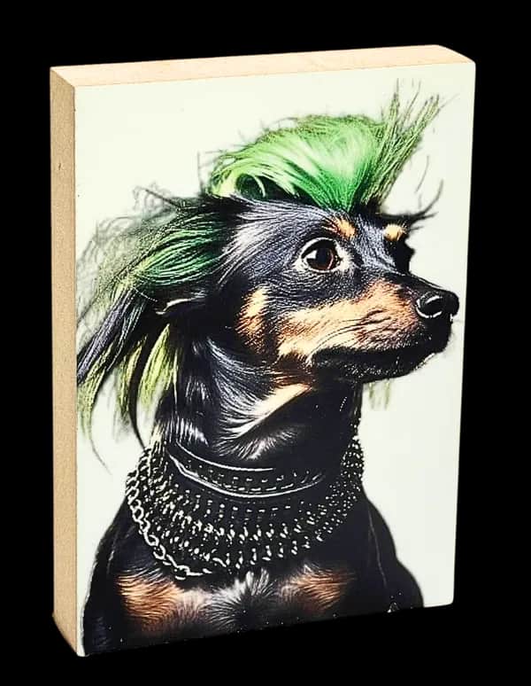 Crazy Dogs Holzbild Alwin