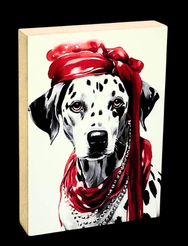Crazy Dogs Holzbild Clothilde